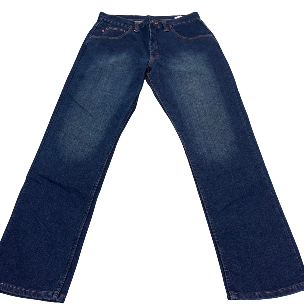 Straight Leg Industrial Denim Jeans PD90MW2 Mens 36x32 Dark Wash Red Kap